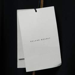 Pre Owned Roland Mouret Black Crepe Lace Inset Vasall Long Dress L