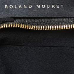 Pre Owned Roland Mouret Black Crepe Lace Inset Vasall Long Dress L