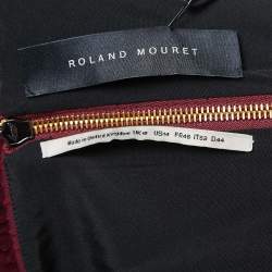 Pre Owned Roland Mouret Burgundy Jacquard Knit Axele Midi Dress XL