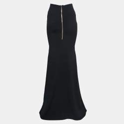 Pre Owned Roland Mouret Black Crepe Aries Mermaid Style Maxi Skirt S