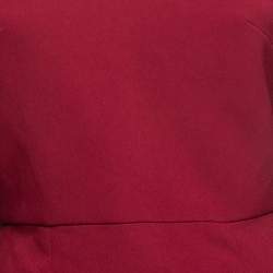 Pre Owned Roland Mouret Burgundy Crepe Ruffle Sleeve Slit Detail Cheveley Gown M