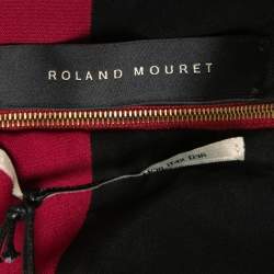 Pre Owned Roland Mouret Burgundy Crepe Ruffle Sleeve Slit Detail Cheveley Gown M