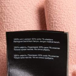 Pre Owned Roland Mouret Pastel Rose Wool Crepe On Shoulder Midi Dress L