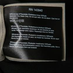 Pre Owned Roland Mouret Black Crepe Lace Inset Vasall Long Dress S