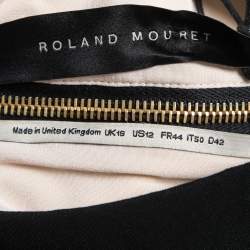 Roland Mouret Black Boucle Lace & Silk One Shoulder Kildare Gown L