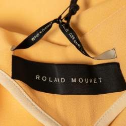 Pre Owned Roland Mouret Yellow Crepe Off-Shoulder Belted Conway Dress M