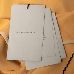 Pre Owned Roland Mouret Yellow Crepe Off-Shoulder Belted Conway Dress M