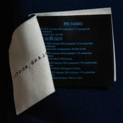 Pre Owned Roland Mouret Navy Blue Knit Cut-Out Detail Off-Shoulder Crop Top L