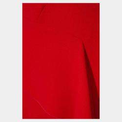 Pre Owned Roland Mouret Red Wool One Shoulder Gown L (UK 12)
