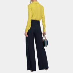 Pre Owned Roland Mouret Viscose Wide Leg Pants 12