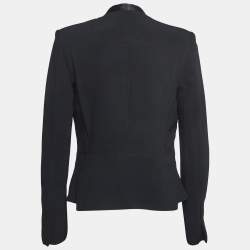 Roland Mouret Black Crepe Open Front Jacket M