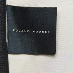 Pre Owned Roland Mouret Black Woodgrain Jacquard Mini Dress M