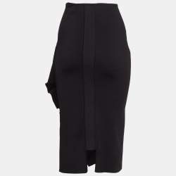 Pre Owned Roland Mouret  Black Knit Ruffled Pencil Skirt S
