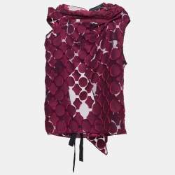  Roland Mouret Pink Cotton Fil Coupe Open Back Top S