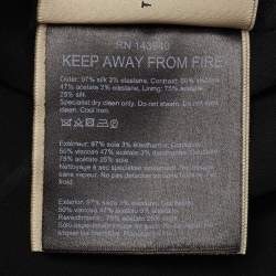 Pre Owned Roland Mouret Navy Blue Draped Silk Midi Skirt L