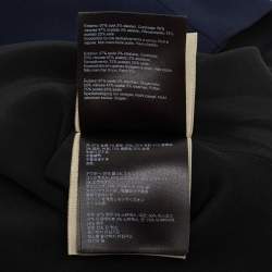 Pre Owned Roland Mouret Navy Blue Draped Silk Midi Skirt L