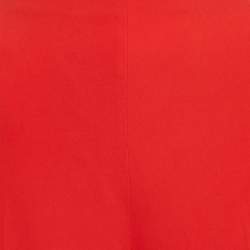 Roland Mouret Red Crepe Wide Leg High Rise Trousers M