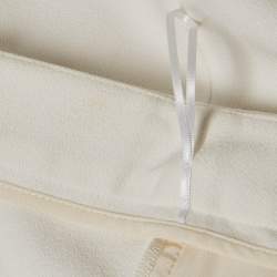Roland Mouret X Net a Porter Off-White Crepe Straight Leg Trousers M
