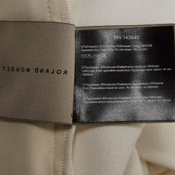 Roland Mouret X Net a Porter Off-White Crepe Straight Leg Trousers M