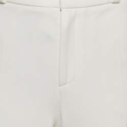 Roland Mouret X Net a Porter Off-White Crepe Straight Leg Trousers M