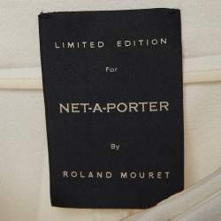 Roland Mouret X Net a Porter Off-White Crepe Straight Leg Trousers M