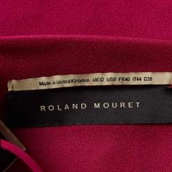 Roland Mouret Purple Crepe Asymmetrical Hem One Shoulder Top M