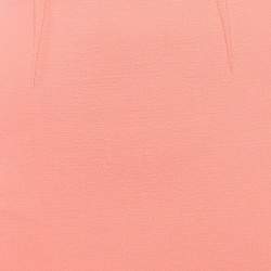 Pre Owned Roland Mouret Orange Gauze Wool Pencil Skirt S