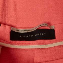 Pre Owned Roland Mouret Orange Gauze Wool Pencil Skirt S