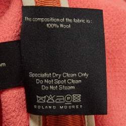 Pre Owned Roland Mouret Orange Gauze Wool Pencil Skirt S