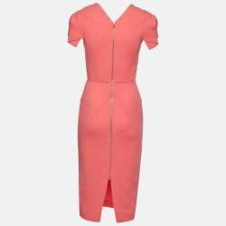 Roland Mouret X Selfridges Pink Wool Crepe Midi Dress M