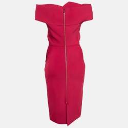 Roland Mouret Pink Jersey Off-Shoulder Bodycon Dress M