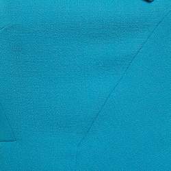 Pre Owned Roland Mouret Blue Wool Off-Shoulder Short Dress M