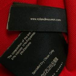 Pre Owned Roland Mouret Red Jersey One-Shoulder Short Dress S