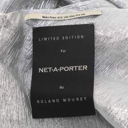 Roland Mouret x Net-a-Porter Silver Silk One Strap Top XXL