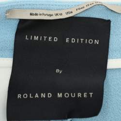 Roland Mouret Light Blue Wool Top and Pants Set M