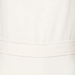 Roland Mouret Cream Crepe Long Sleeve Dress XL