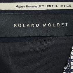 Roland Mouret Blue Chaney Checks Cotton Midi Dress M