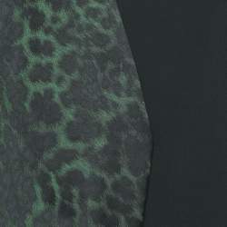 Roland Mouret Black/Green Leopard Print Crepe Sheath Dress M