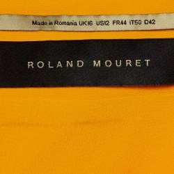 Roland Mouret Yellow Crepe Asymmetric Neck Top L