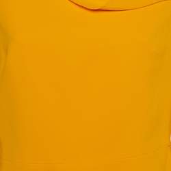 Roland Mouret Yellow Crepe Asymmetric Neck Top L
