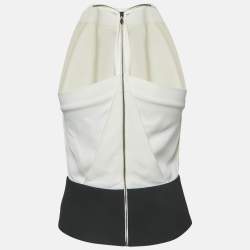 Pre Owned Roland Mouret Monochrome Crepe Halter Neck Top S