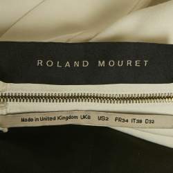 Pre Owned Roland Mouret Monochrome Crepe Halter Neck Top S