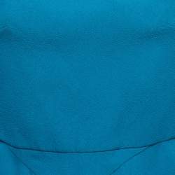 Roland Mouret Blue Crepe Flared Asymmetric Top M