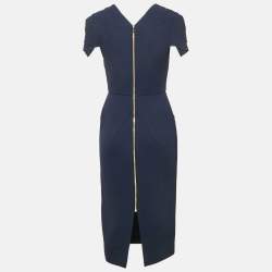 Roland Mouret Blue Wool Sheath Dress M