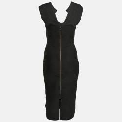 Roland Mouret Black Textured Knit Bodycon Dress M