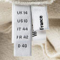 Pre Owned Roland Mouret Beige Wool Square Neck Detail Jacket L