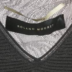 Roland Mouret Black Stretch Knit Flared Maxi Dress M