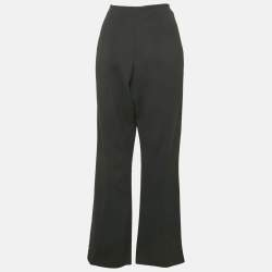 Pre Owned Roland Mouret Black Crepe Slit Detail Trousers XXL