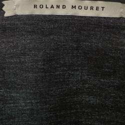 Pre Owned Roland Mouret Black Cotton Button Front Top L