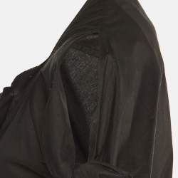 Pre Owned Roland Mouret Black Cotton Button Front Top L